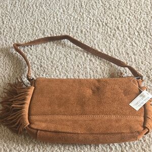 Brown Suede Shoulder Bag